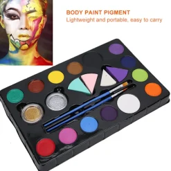 14-färgad ansikts- och kroppsmålning Makeup Cosplay Målningsset, Giftfri Vattentät Ansiktsmålningssats för Vuxna & Barn Halloweenfest Kostymmakeup><noscript><img width=