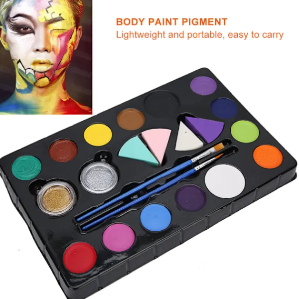 14-färgad ansikts- och kroppsmålning Makeup Cosplay Målningsset, Giftfri Vattentät Ansiktsmålningssats för Vuxna & Barn Halloweenfest Kostymmakeup> Smink