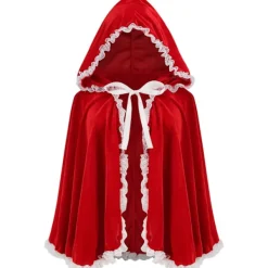 Färgglad Hus Sammet Rödluvan Sammet Cape Halloween Jul Cosplay Party Fancy Cape 23.62''> Dräkter