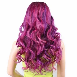 Färgglad Peruk Cosplay Kostym Peruk Lång Naturlig Lös Vågig Röd Mixad><noscript><img width=
