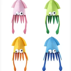 Färgglad Sammet Bläckfisk Hatt Dansuppträdande Rekvisita Under Havet Grattis på Födelsedagen Bläckfiskhattar D> Huvudbonader