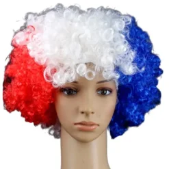 Färgglada Europeiska Cupen VM Flagga Peruker Fan Party Tillbehör Explosiva Huvudbonader Karneval Festival Tillbehör> Peruker