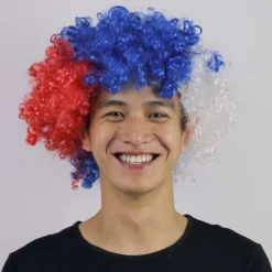 Färgglada Europeiska Cupen VM Flagga Peruker Fan Party Tillbehör Explosiva Huvudbonader Karneval Festival Tillbehör> Peruker