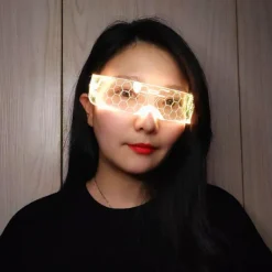 Färgglada LED-glasögon med belysning, festbar musikfestival, kors><noscript><img width=