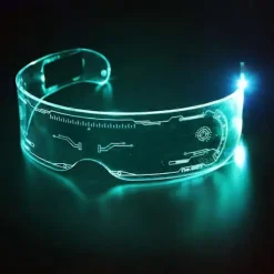 Färgglada lysande glasögon 7 lägen justerbar LED-belysning skyddsglasögon Bar KTV Disco Jul Halloween Party rekvisita glödande glasögon><noscript><img width=