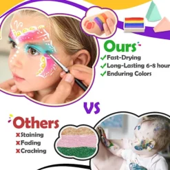 44-färgs Kroppsmålningsset i flera färger, giftfritt> Smink