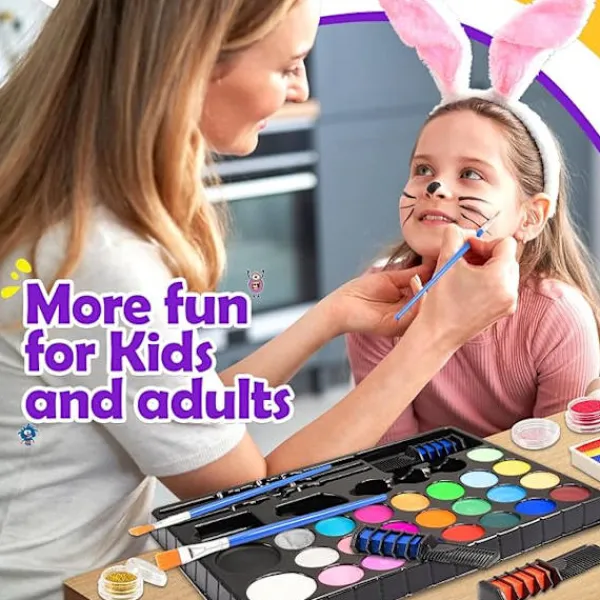 44-färgs Kroppsmålningsset i flera färger, giftfritt> Smink