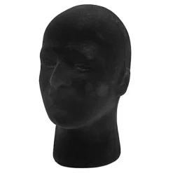 frigolit skum skyltdocka manekäng Huvud Modell Peruker Glasögon Cap Display Stativ Svart> Tillbehör