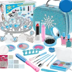 Frozen-tema Barnens Tvätbara Sminkväska Sminkleksaker Resväska Jul Födelsedagspresent Set Flicka> Smink