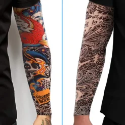 Förpackning med 9 tatueringsärmar Tatueringsarmstrumpa Armtatueringsstrumpa Unisex Nylon Tillfälliga tatueringar Arm Slumpmässig stil><noscript><img width=