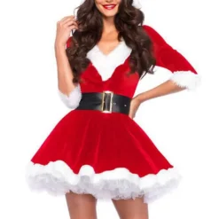 TryggHandla Fru Santa Kostymset Kreativ Jul Cosplay Klänning Hög Kvalitet Härlig Jul Cosplay Kostym-lingling} M> Dräkter