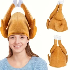 FMYSJ Funky Kalkonben Kockhatt för Thanksgiving & Jul - Polyester, Perfekt för Julbord & Fotorekvisita (FMY)> Huvudbonader