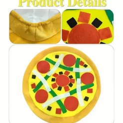 Funky Pizza-hatt för fester och evenemang - Perfekt för jul, Halloween, Thanksgiving, påsk - Polyester-festtillbehör, nyår, scendekoration> Huvudbonader