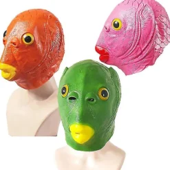 Funny Fish Mask Latex Headgear Fish Monster Mermaid Halloween Cosplay Dress Up Mask -a> Masker