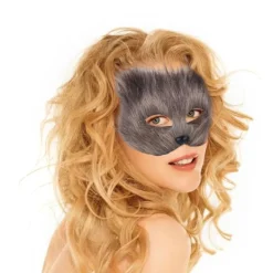 Fusk Rävhale Kattmask Therian Cosplay Halloween Party Kostym[JUN] Black><noscript><img width=