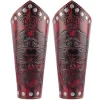 Fuskläder Rustning Medeltida Vantar handledsskydd Viking Arm Guards Larp Tillbehör Bred Bracer Arm Armor Manschett För Män Kvinnor（Röd）> Tillbehör