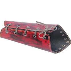 Fuskläder Rustning Medeltida Vantar handledsskydd Viking Arm Guards Larp Tillbehör Bred Bracer Arm Armor Manschett För Män Kvinnor（Röd）><noscript><img width=