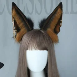 Fuskpäls Hundöron Djur Hårband Vargöron Realistisk Lolita Varg Hårband><noscript><img width=