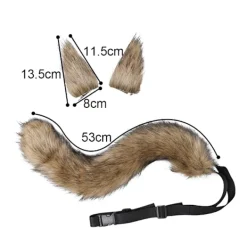 Fuskpäls Katt Räv Varg Luddig Svans och Klämma Öron för Halloween> Tillbehör