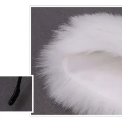 Fuskpälsräv kattöron pannband hårbåge hårband djuröron cosplay festdräkt öron huvudbonader (Vit)><noscript><img width=
