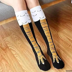 Galna roliga kycklingben fötter knähöga strumpor, roliga><noscript><img width=