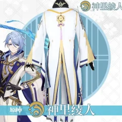 Game Genshin Impact Kamisato Ayato Cosplay Kostym Cosplay Ayato Full Set Outfits Peruk Halloween Cosplay Anime XL Wig onesize><noscript><img width=