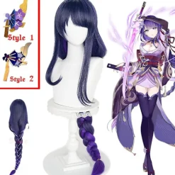 Game genshin impact raiden shogun cosplay peruk pre styled 110cm><noscript><img width=
