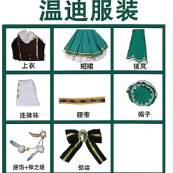 Game Genshin Impact Venti Cosplay Dräkt Outfit Anime Cosplay Halloween Kostymer Dam Venti Kostym Full Set Uniform XL> Dräkter