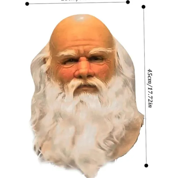 Gamla Män Masker, Jultomte Latex Mask med Vitt Skägg, Vuxen Jultomte Skägg Peruk Hatt Set för Cosplay Kostym Julfest Karneval> Masker