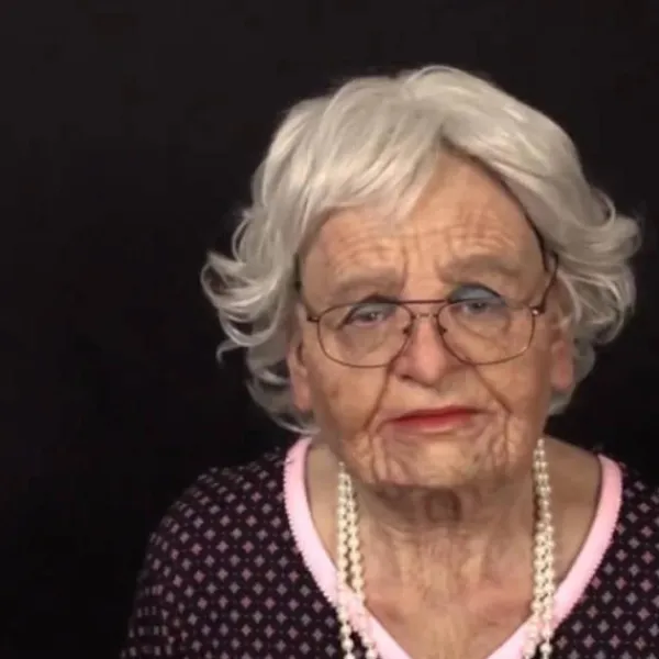 Gammal dam, rolig julmask bar huvud gammal latex huvudbonad Hal> Masker