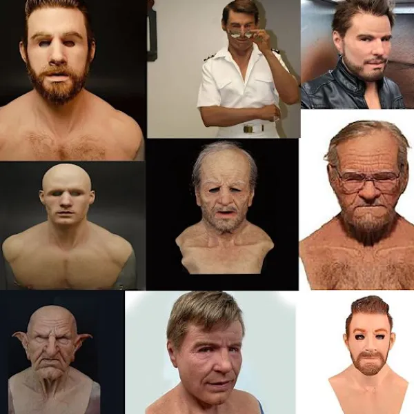 Gammal dam, rolig julmask bar huvud gammal latex huvudbonad Hal> Masker