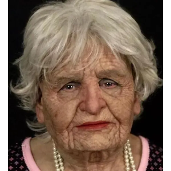 Gammal dam, rolig julmask bar huvud gammal latex huvudbonad Hal> Masker