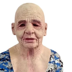 Gammal kvinna super skräck läskig mask latex halloween fest cosplay skallig huvud> Masker