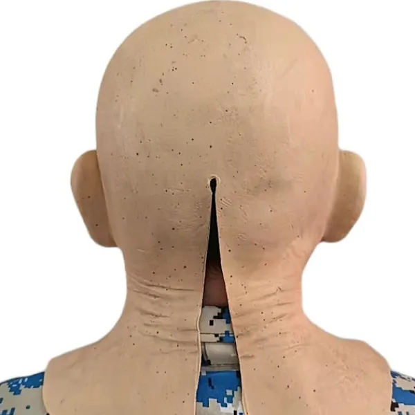Gammal kvinna super skräck läskig mask latex halloween fest cosplay skallig huvud> Masker