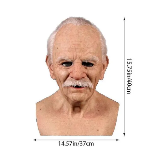 Gammal Man Skräckmask Cosplay Helhuvud Latexmask Halloween Skräck Rolig Cosplay Party> Masker