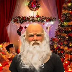 Gammal silikonmask - Ekologisk tomtemask - Giftfri - Halloween> Masker