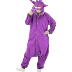 Gengar dräkt heldress pyjamas Halloween jul one piece kigurumi för män kvinnor-WELLNGS L> Dräkter