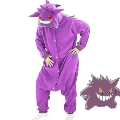 Gengar dräkt heldress pyjamas Halloween jul one piece kigurumi för män kvinnor-WELLNGS XL> Dräkter