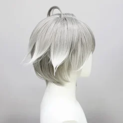 Genshin Impact Al Haitham Cosplay Peruk Kort Grå Vit Peruk Anim><noscript><img width=