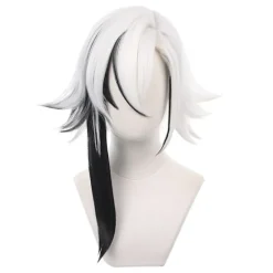 Genshin Impact Arlecchino Cosplay Peruk Vit Svart Värmebeständig Y><noscript><img width=