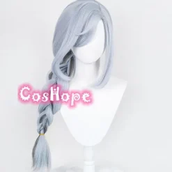 Genshin impact shenhe peruk förflätad peruk 80cm grå gradient><noscript><img width=