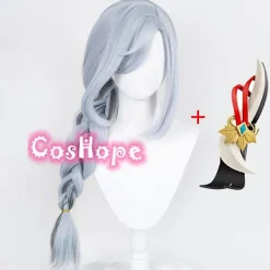 Genshin impact shenhe peruk förflätad peruk 80cm grå gradient><noscript><img width=