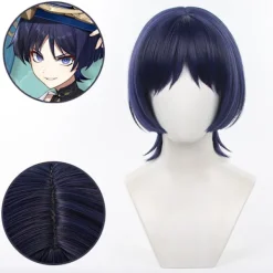 HEET Genshin Impact Wanderer Cosplay Peruk Värmebeständig syntetisk Wi> Peruker