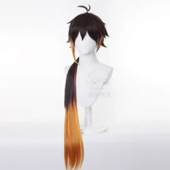 Genshin Impact Zhongli cosplay peruk cos peruk animation gradvis långt hår> Peruker