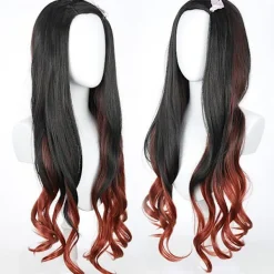 Ghost Blade cos peruk med rosa rosett dekorerad köksdörr You Douz> Peruker