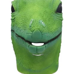 FMYSJ Ghyt Ödlehuvud Mask Halloween Kostym Rekvisita Vuxen Fest Realistiska Djur Latex Masker Grön Ödlehuvudbonad (FMY)><noscript><img width=