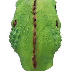 FMYSJ Ghyt Ödlehuvud Mask Halloween Kostym Rekvisita Vuxen Fest Realistiska Djur Latex Masker Grön Ödlehuvudbonad (FMY)><noscript><img width=