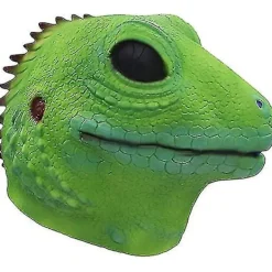 FMYSJ Ghyt Ödlehuvud Mask Halloween Kostym Rekvisita Vuxen Fest Realistiska Djur Latex Masker Grön Ödlehuvudbonad (FMY)><noscript><img width=