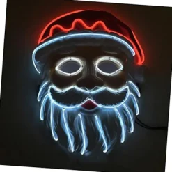 Glödande Mask Jultomtemask Julpartymask Säker att Använda Mask Selfie Dekoration Mask Lysande Mask Party Mask Rekvisita Prestationsmask Festival Vit | Fyndiq> Masker