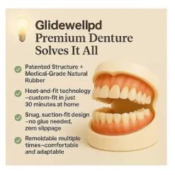 Glidewellpd - Premium Silikonprotes, Smileasego Premium Proteser Hela Munnen> Tillbehör